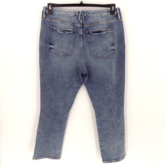 Good American Good Curve Straight Jeans Size 16 high-rise Med blue wash - Picture 2 of 5